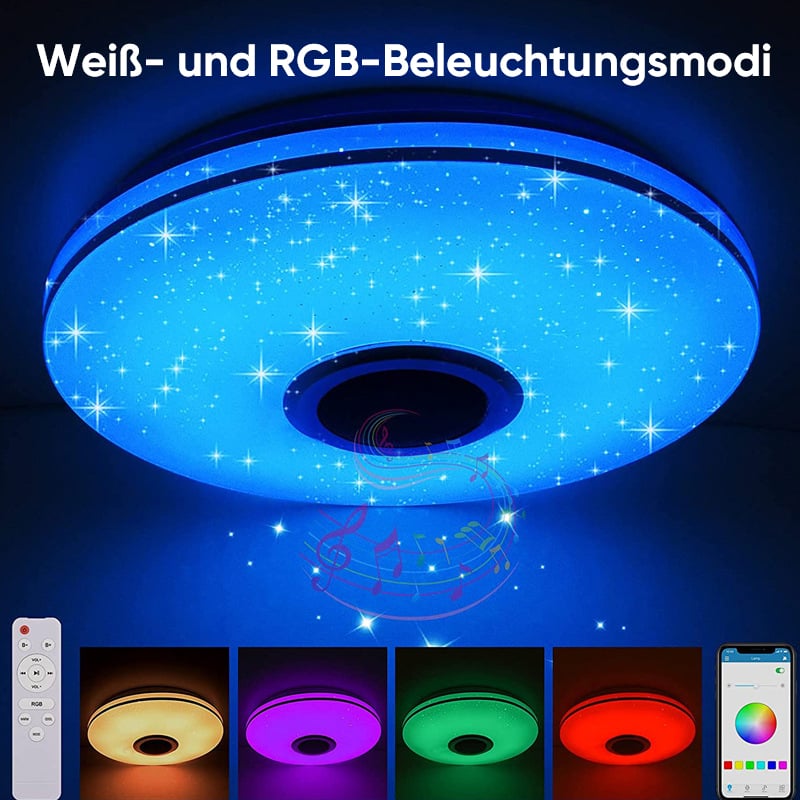 3-in-1: Intelligente LED-Deckenleuchte mit Bluetooth-Lautsprecher