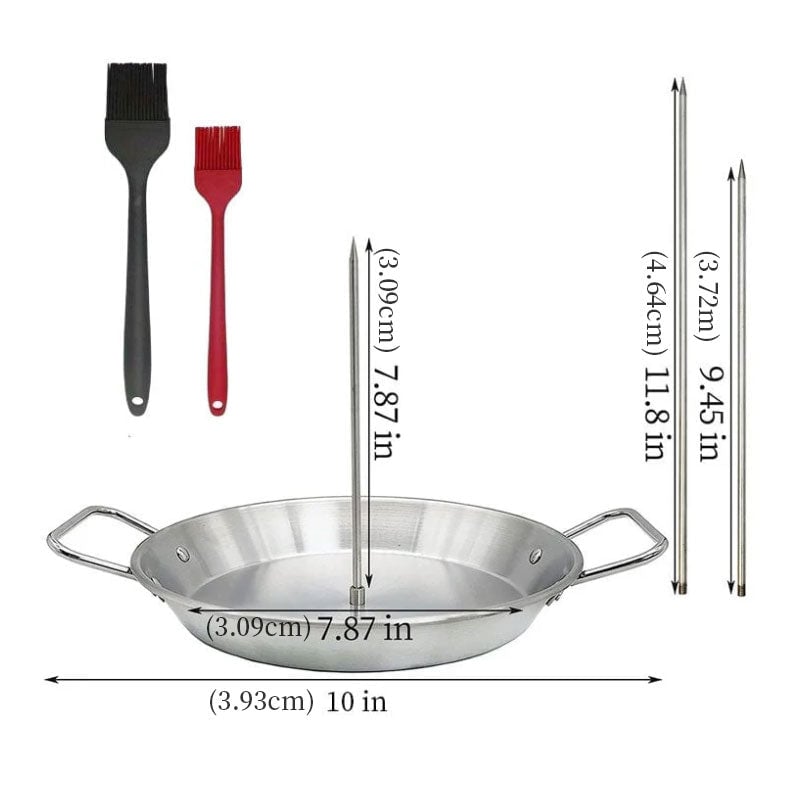 Edelstahl-Grillpfanne mit vertikaler Schraube