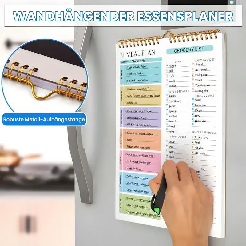Wochenplaner für Mahlzeiten