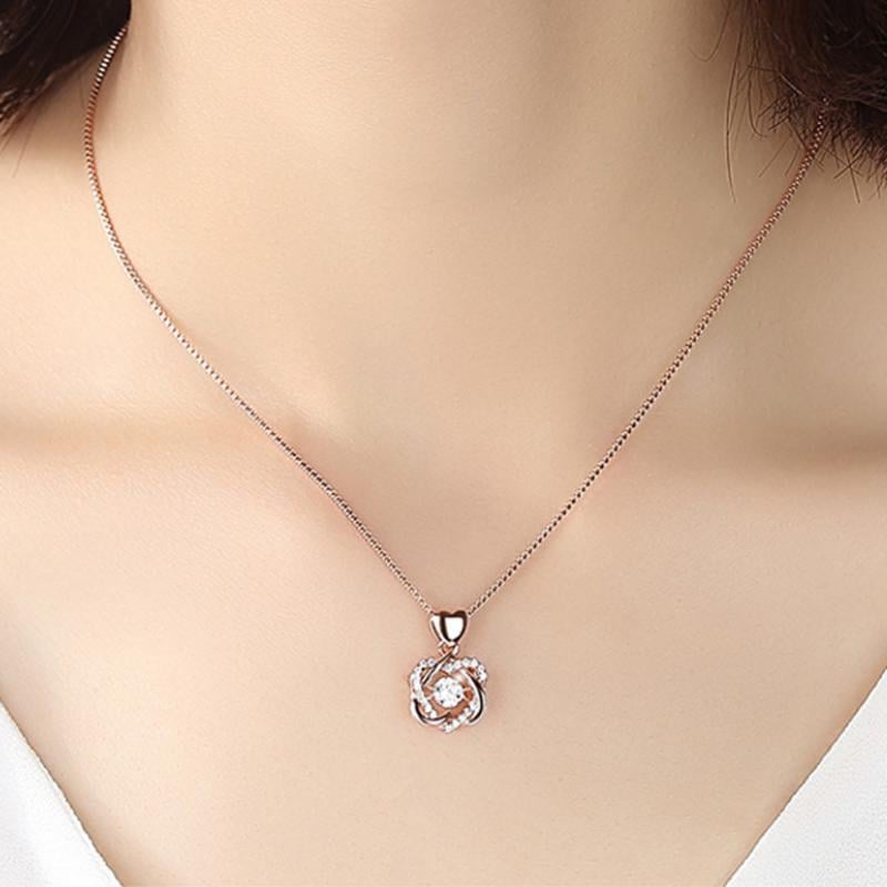 Herz-Halsketten-Set mit Rose