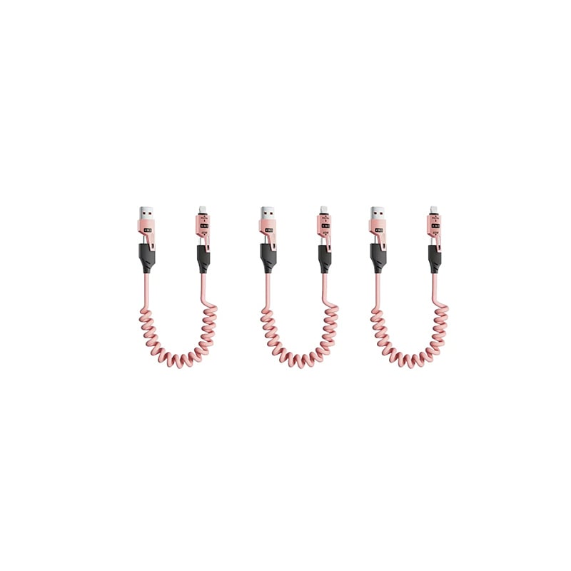 Federziehbares 4-in-1 65W Schnelllade-Datenkabel