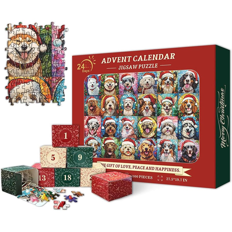 Frohe Weihnachten Hunde Puzzle 1000 Teile