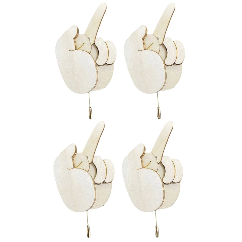 Lustige Fingerbrosche aus Holz