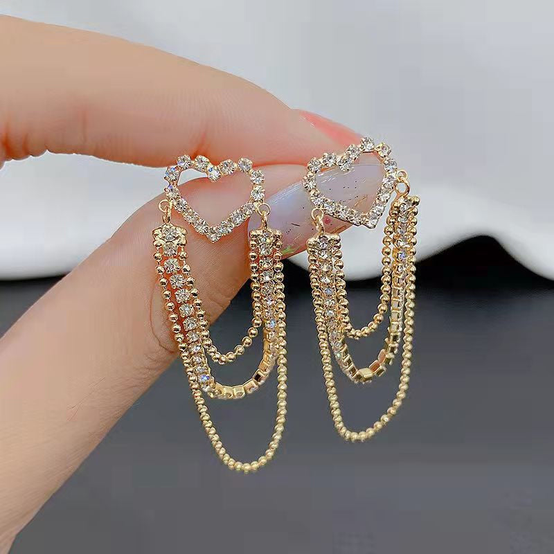 Elegante Strass-Ohrringe mit Quasten