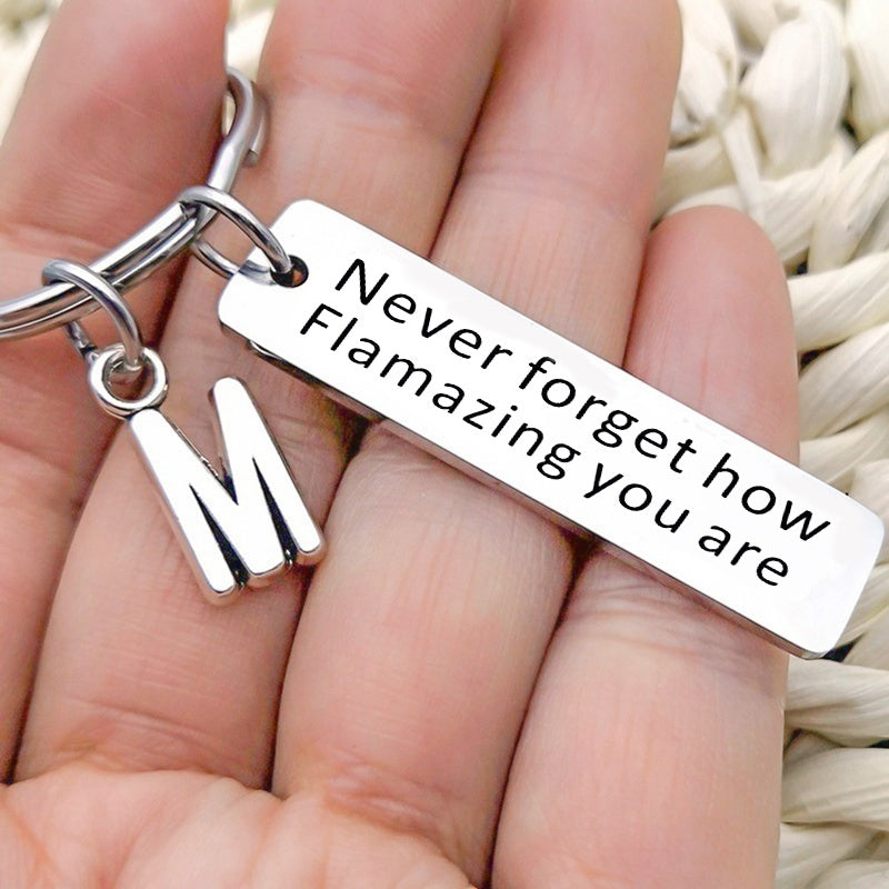 Inspirierender Schlüsselanhänger aus Edelstahl