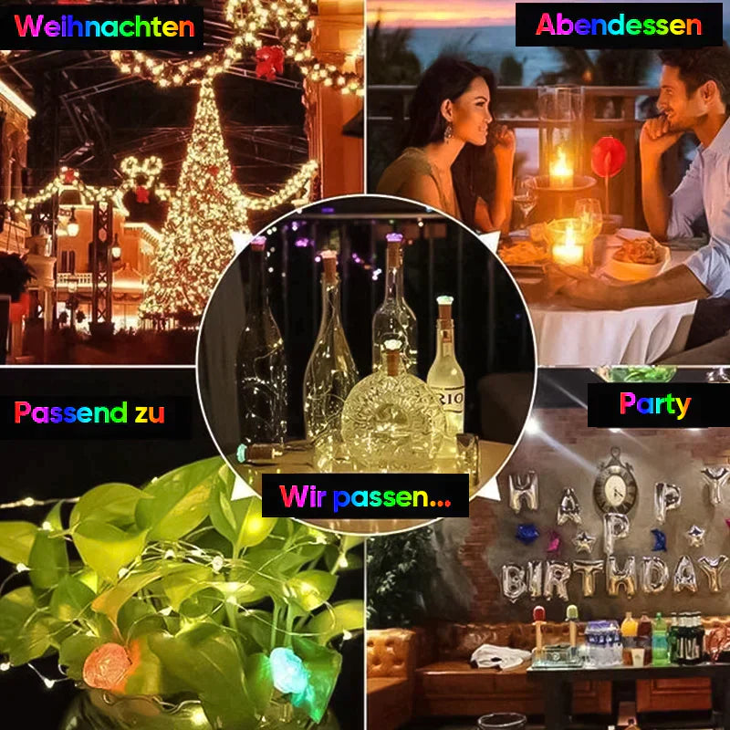 🍾LED-Weinflaschenlichter Kork Nachtlicht DIY Decor Lift