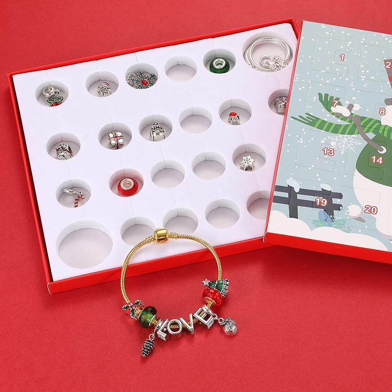 🎁24 Tage Countdown-Kalender DIY Weihnachts-Adventskalender Armbänder Set