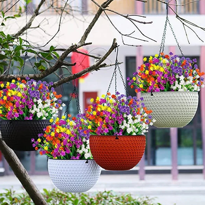 Künstliche Blumen im Freien, 2 Sträuße