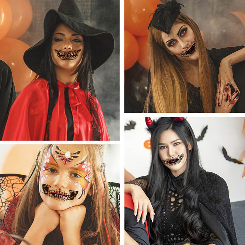 Halloween Streich lustiger temporärer Tattoo-Aufkleber(10 Stück)