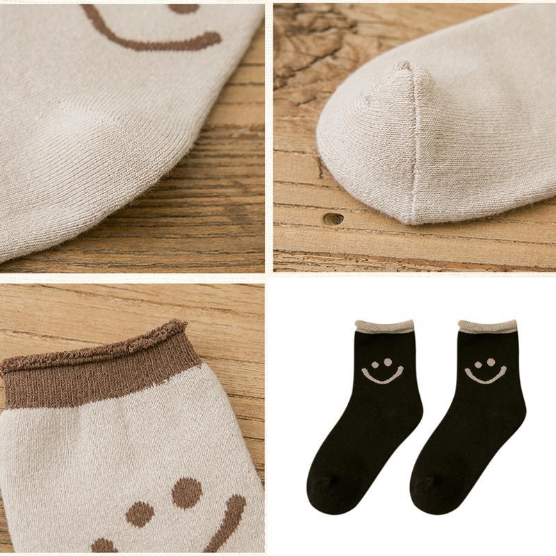Schönes Lächeln Gesicht Baumwoll Socken