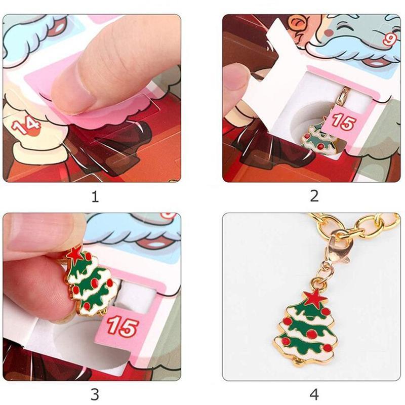 🎁24 Tage Countdown-Kalender DIY Weihnachts-Adventskalender Armbänder Set