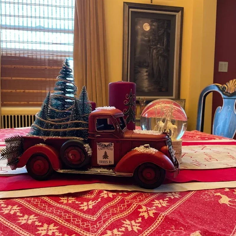 🎄Weihnachtsverkauf🔥Roter Bauernhof-LKW Weihnachten Dekorationen