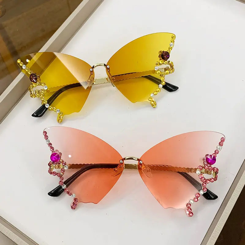 💎🦋Sonnenbrille mit Schmetterlingsdiamanten 🦋💎