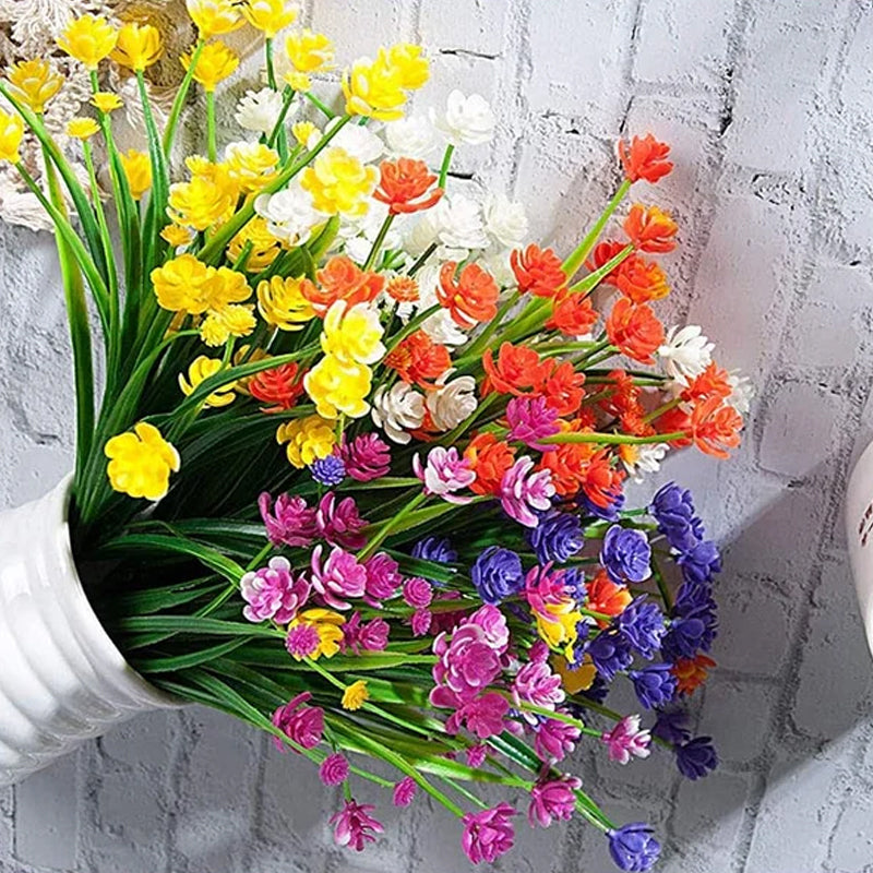 Künstliche Blumen im Freien, 2 Sträuße