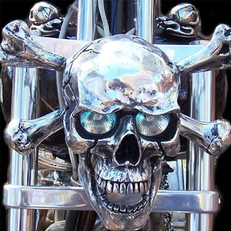 Leuchtende Totenkopf-Autodekoration aus Harz
