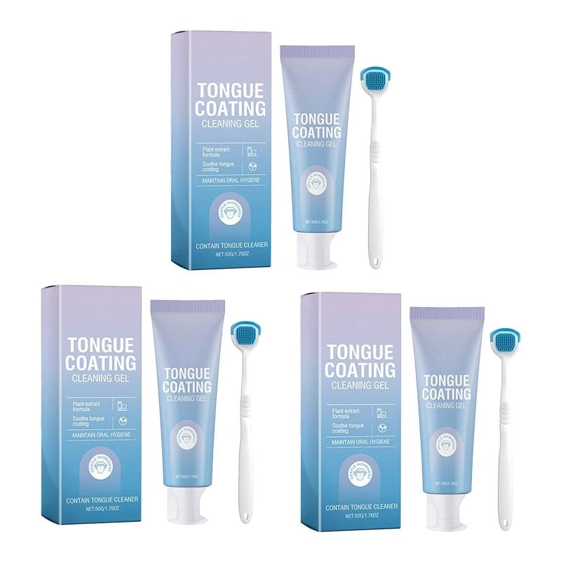 Tongue Cleaning Gel & Brush Bundle for Refreshing Oral Care