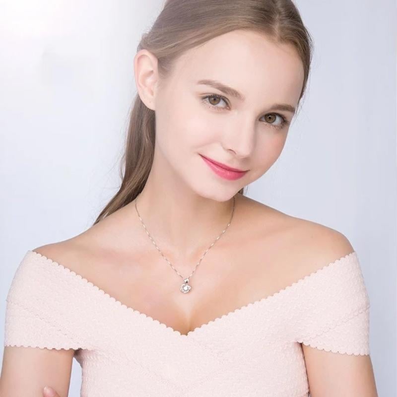 Herz-Halsketten-Set mit Rose