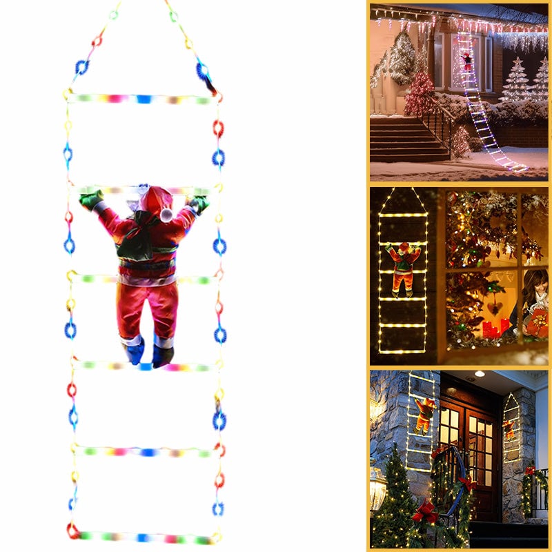 🪜Weihnachtsleiter-Dekolichter mit Weihnachtsmann