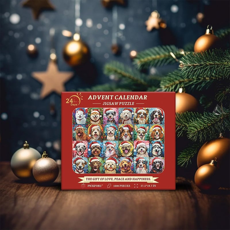 Frohe Weihnachten Hunde Puzzle 1000 Teile
