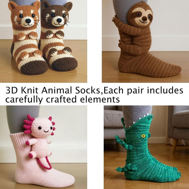 3D-gestrickte Tiersocken