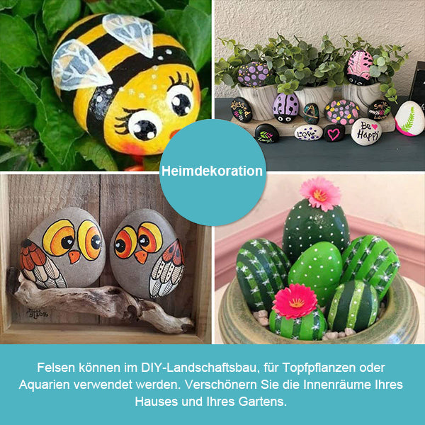 Handgemachtes DIY Buntes Stein-Set