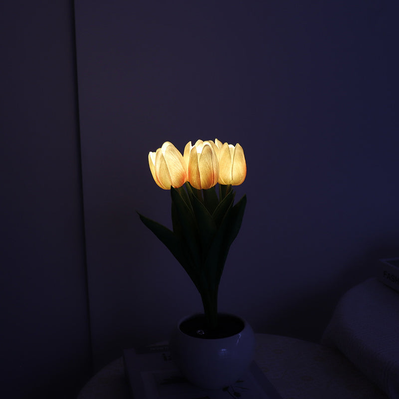 LED-Tulpen-Nachtlicht-Blumen-Tischlampe