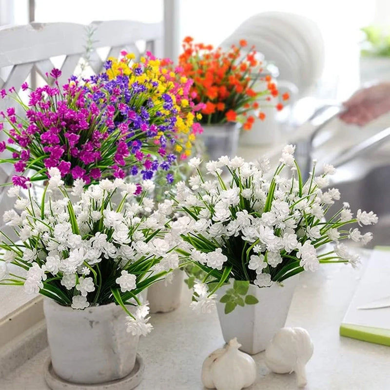 Künstliche Blumen im Freien, 2 Sträuße
