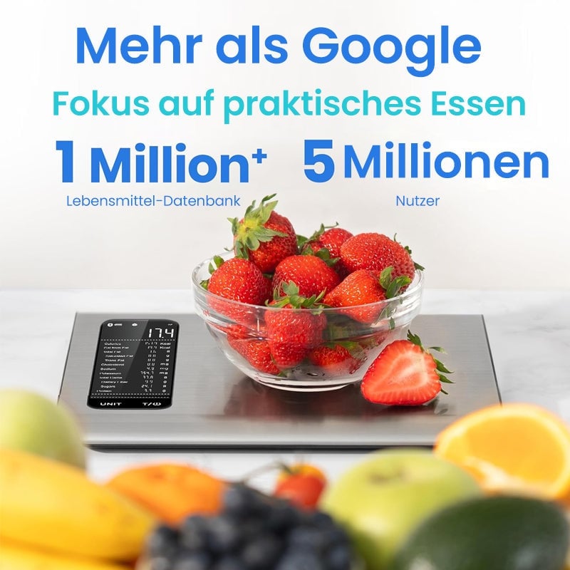 Intelligente Küchenwaage für Lebensmittel