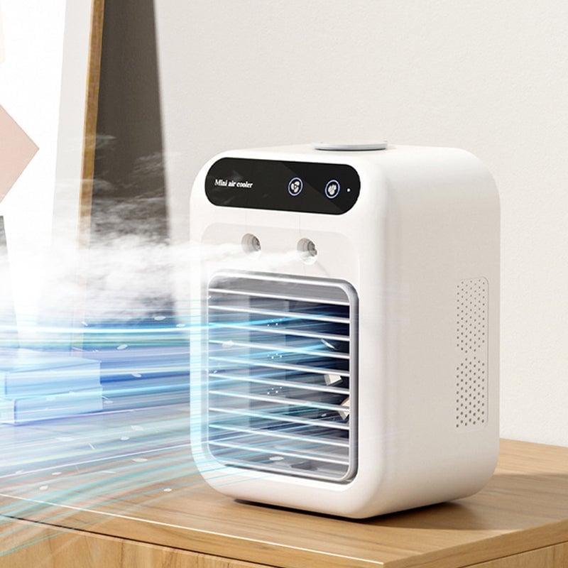 3-in-1 Tragbarer Kühlventilator mit 2-Stufen-Nebelfunktion