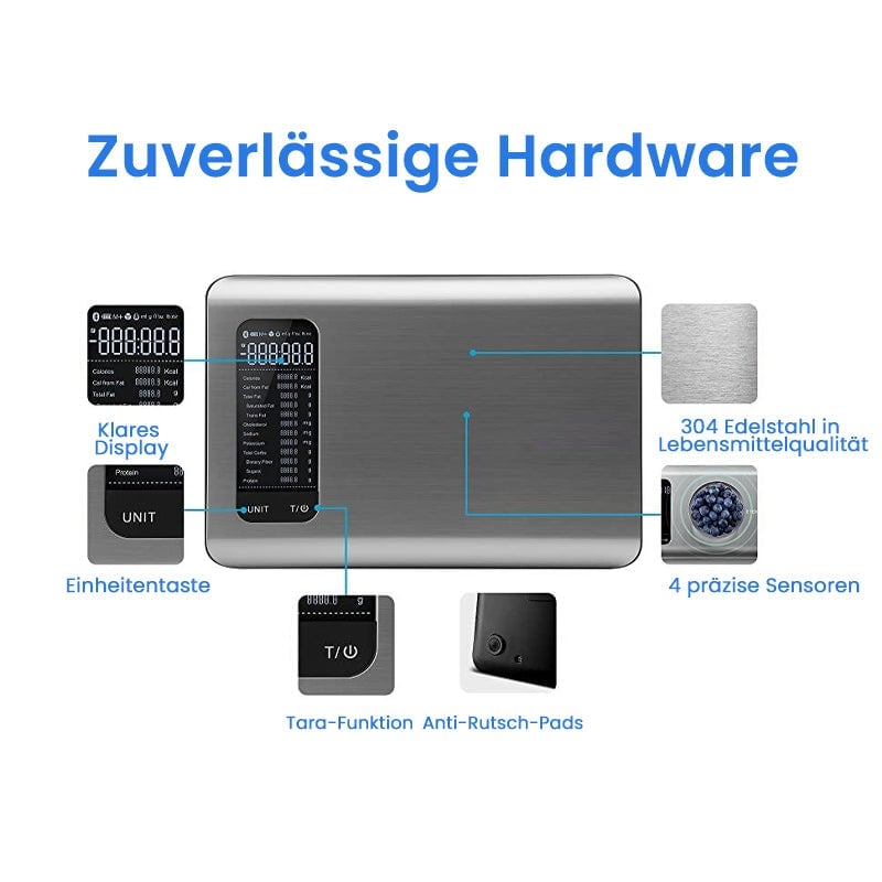 Intelligente Küchenwaage für Lebensmittel