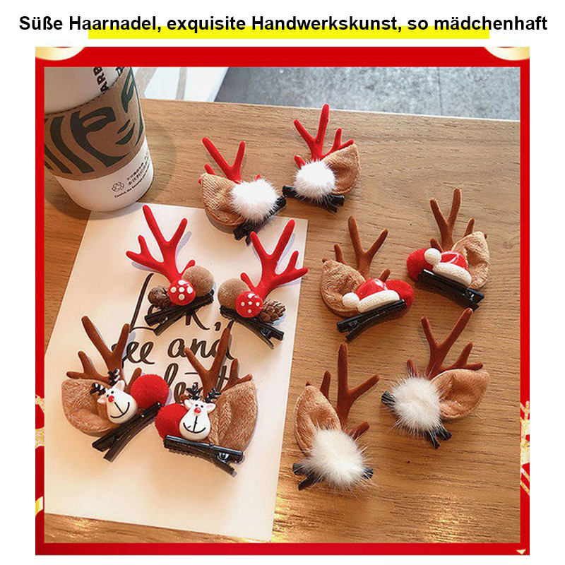 🎅Weihnachten Geweih Plüsch Haarnadeln