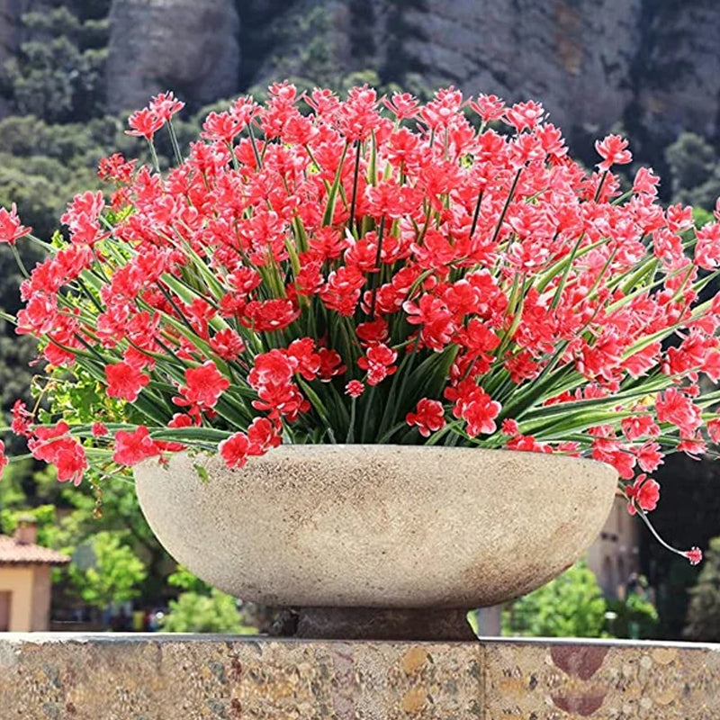 Künstliche Blumen im Freien, 2 Sträuße