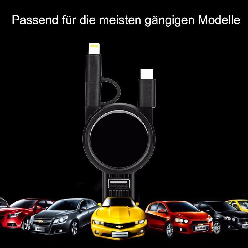 Autoladegerät und Zigarettenanzünder mit doppelt einziehbarem Kabel