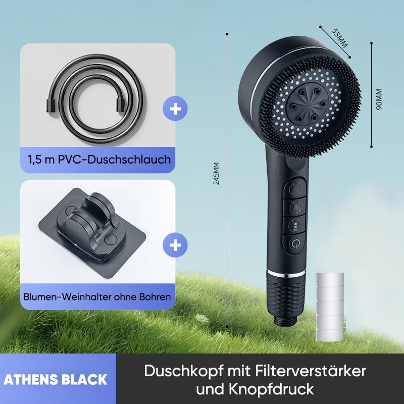 Bürstenförmiger, druckbeaufschlagter Duschkopf
