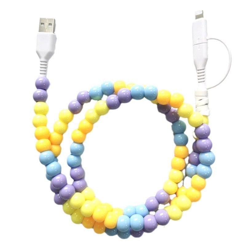 Kreatives 2-in-1-Datenkabel mit Perlen