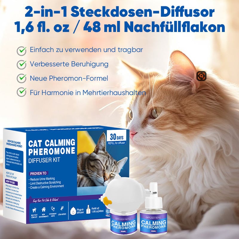 Pheromon-Diffusor-Set zur Beruhigung von Haustieren (Katze & Hund)