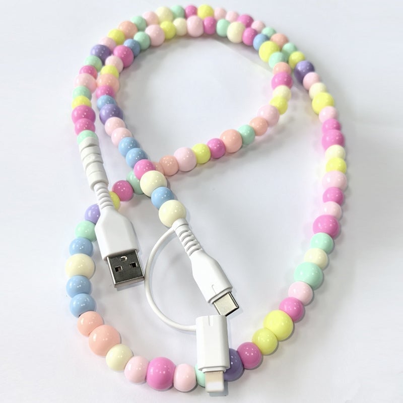 Kreatives 2-in-1-Datenkabel mit Perlen