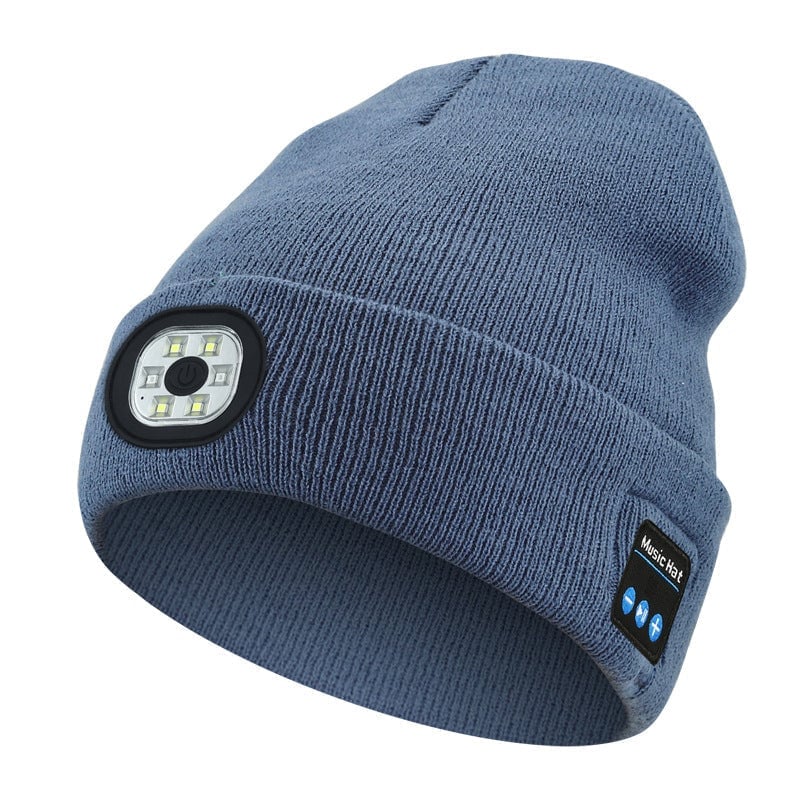 Bluetooth-Mütze mit LED-Licht & abnehmbaren Lautsprechern