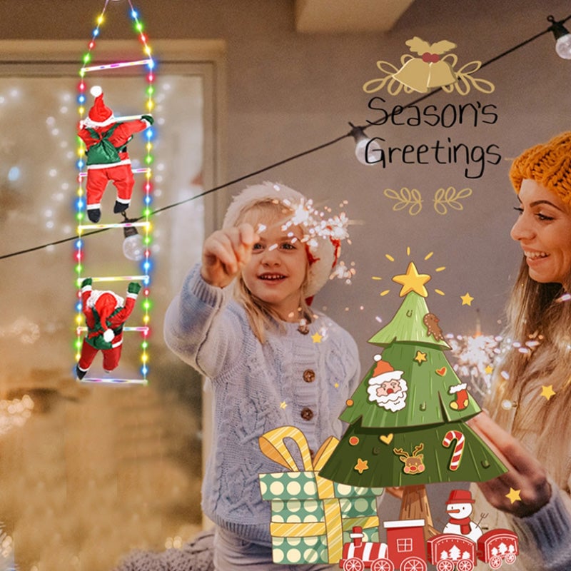 🪜Weihnachtsleiter-Dekolichter mit Weihnachtsmann