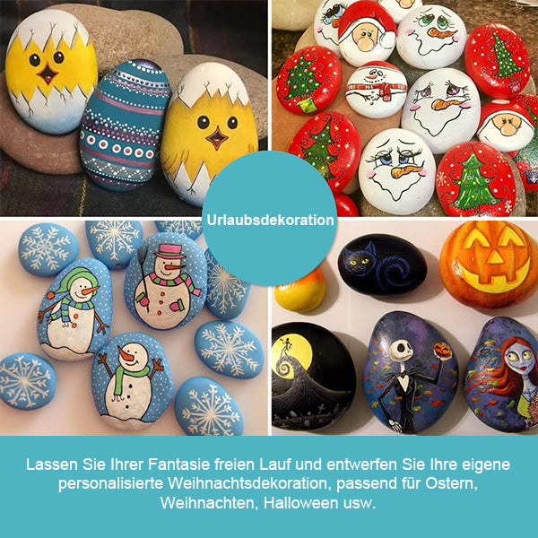 Handgemachtes DIY Buntes Stein-Set
