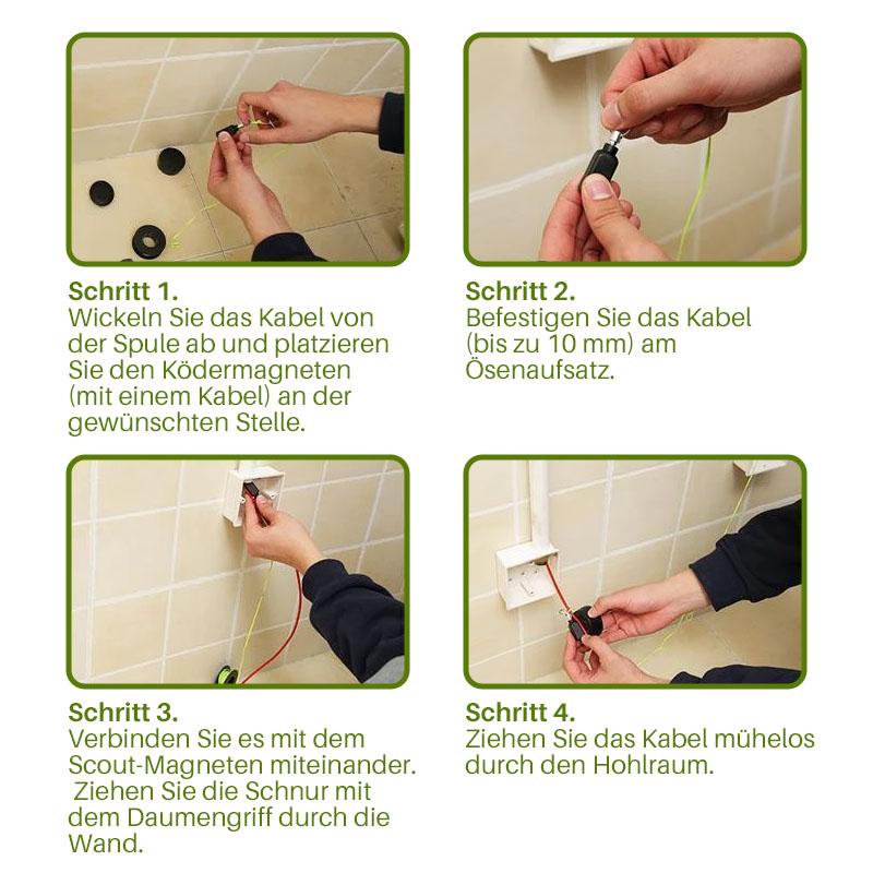 Magnetkabel-Abzieherführungssystem, 4 Stück
