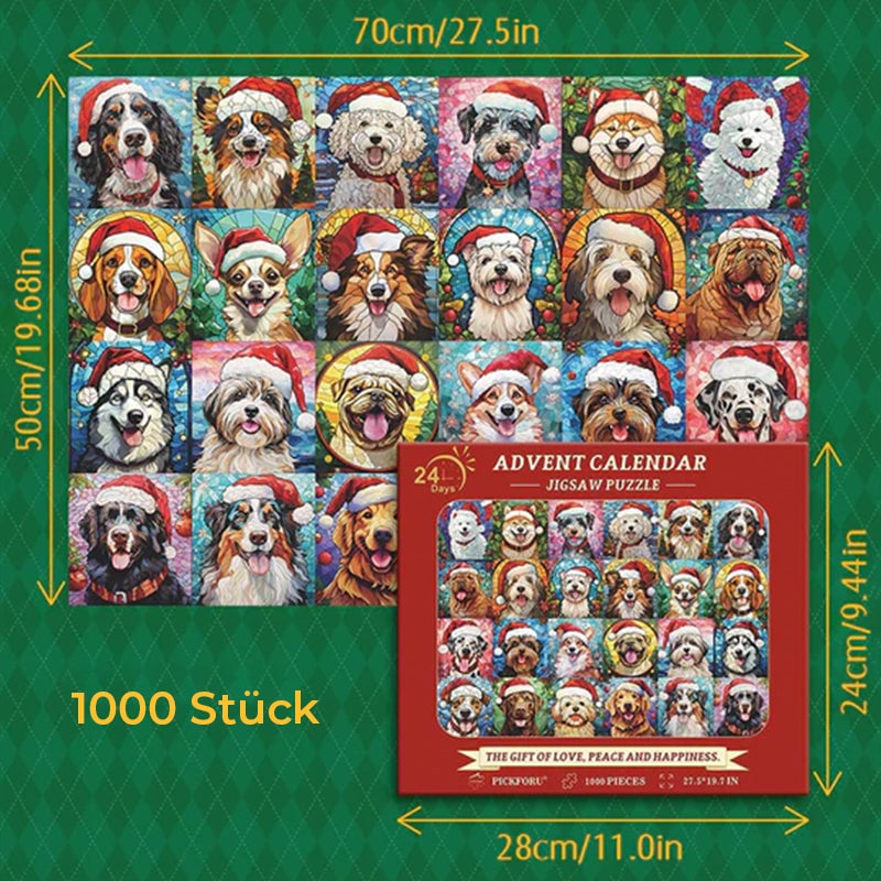 Frohe Weihnachten Hunde Puzzle 1000 Teile