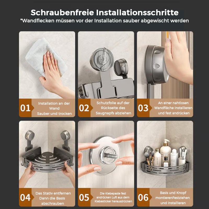 Dreieckiger Duschkorb mit Saugnapf