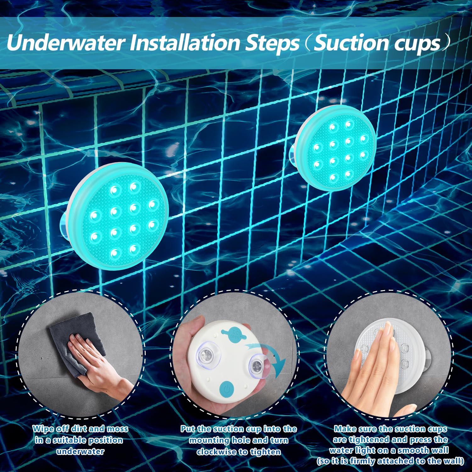 Doppelschichtiges wasserdichtes selbstklebendes LED-Poollicht