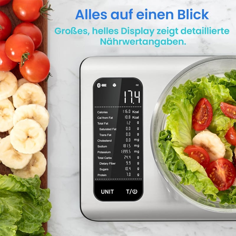 Intelligente Küchenwaage für Lebensmittel