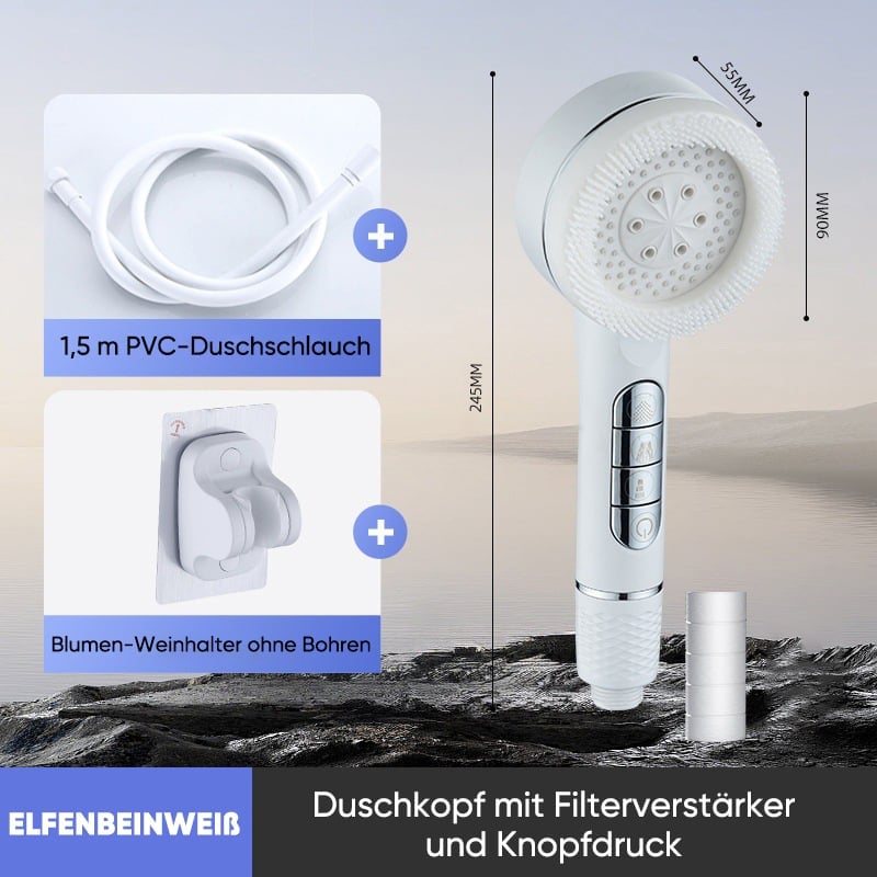 Bürstenförmiger, druckbeaufschlagter Duschkopf