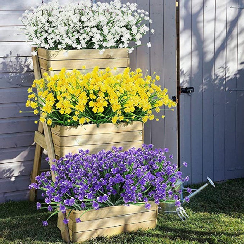 Künstliche Blumen im Freien, 2 Sträuße