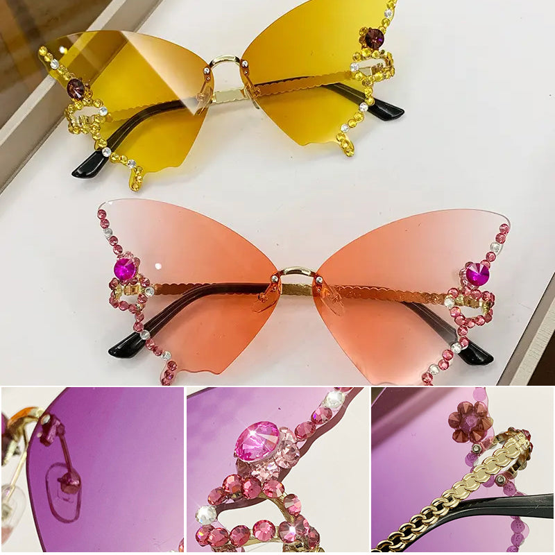 💎🦋Sonnenbrille mit Schmetterlingsdiamanten 🦋💎