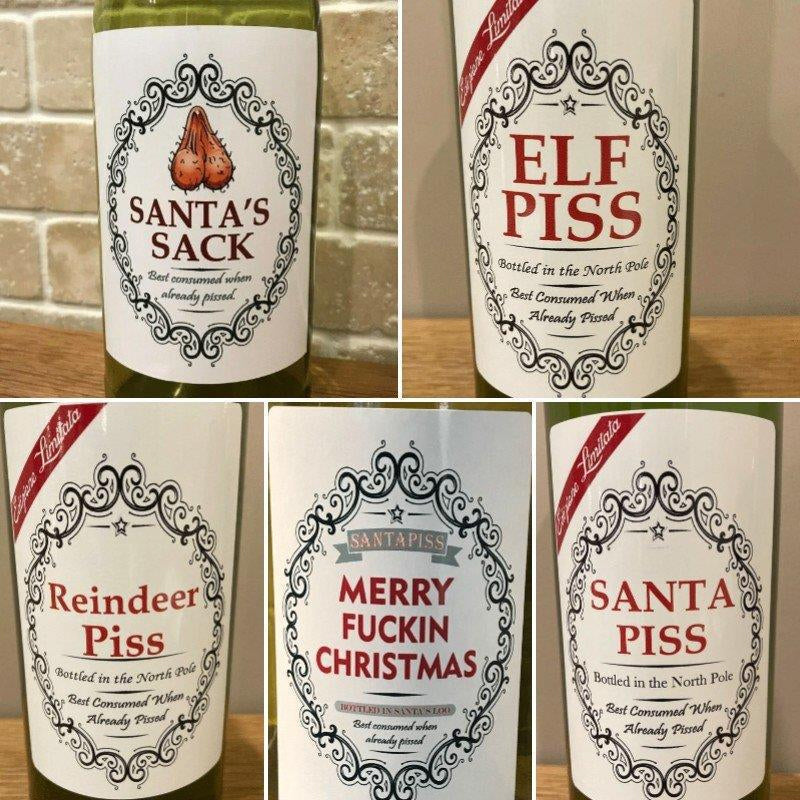 🎄Weihnachten lustige Flaschenetiketten