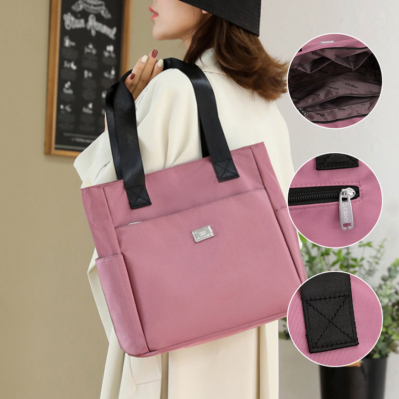 👜👜Vielseitige einfache einfarbige Nylonhandtasche mit großer Kapazität
